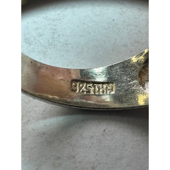 Estate Sterling Silver 925 Textured Dome Band Ring Size 6 Wide Design 5.0g - Picture 5 of 8